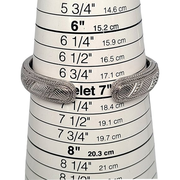Judith Ripka Sterling Silver CZ Diamonique Hinged Cuff Bracelet #12156 - Picture 10 of 10